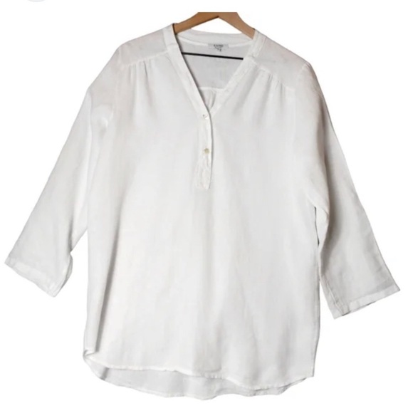 White V-Neck Blouse - Picture 1 of 7